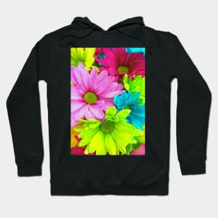 Beautiful Neon Colorful Flowers Hoodie